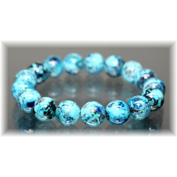 最高品質]スカイブルークリソコラブレスレット（約12mm玉） - 埼玉県