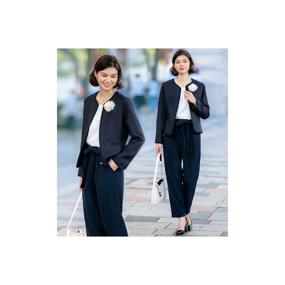 4点セット】〈テーパードパンツ〉ツイードジャケットパンツスーツ