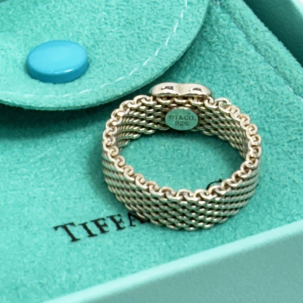 中古】 ティファニー リング サマセット メッシュ リボン 指輪 #18