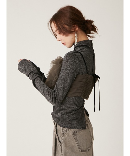 LILY BROWN（リリーブラウン）の「ラッフルチュールビスチェ（ベスト