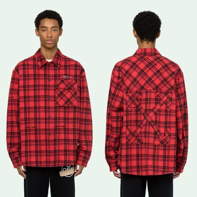 Off-White FLANNEL CHECK SHIRT オフホワイト チェックシャツ (Off