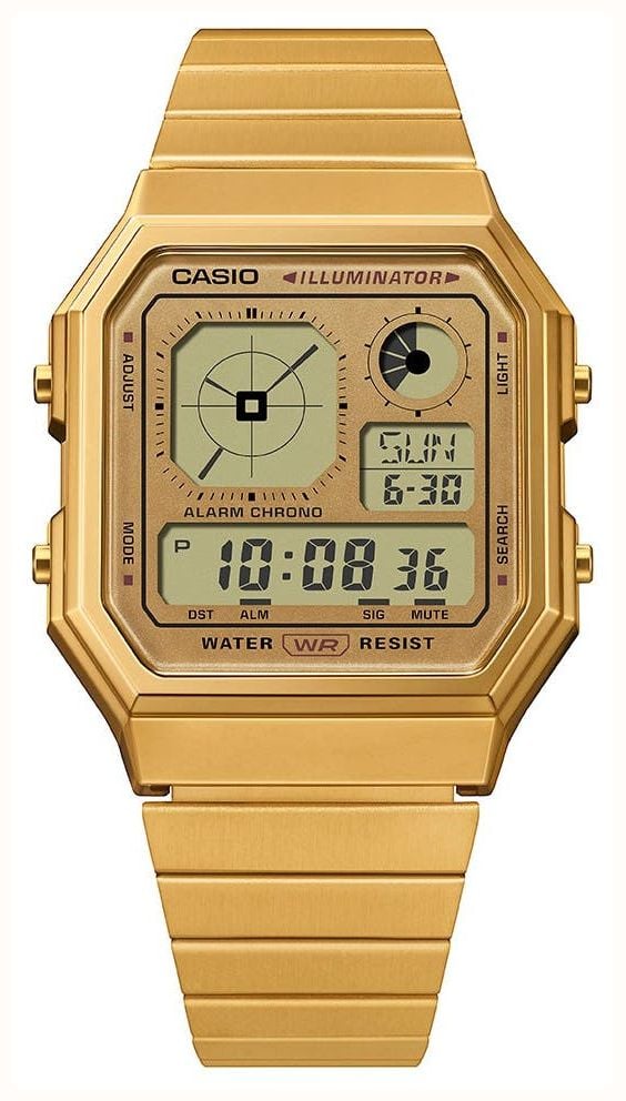Casio Vintage Illuminator (33.9mm) Digital Display / Gold PVD