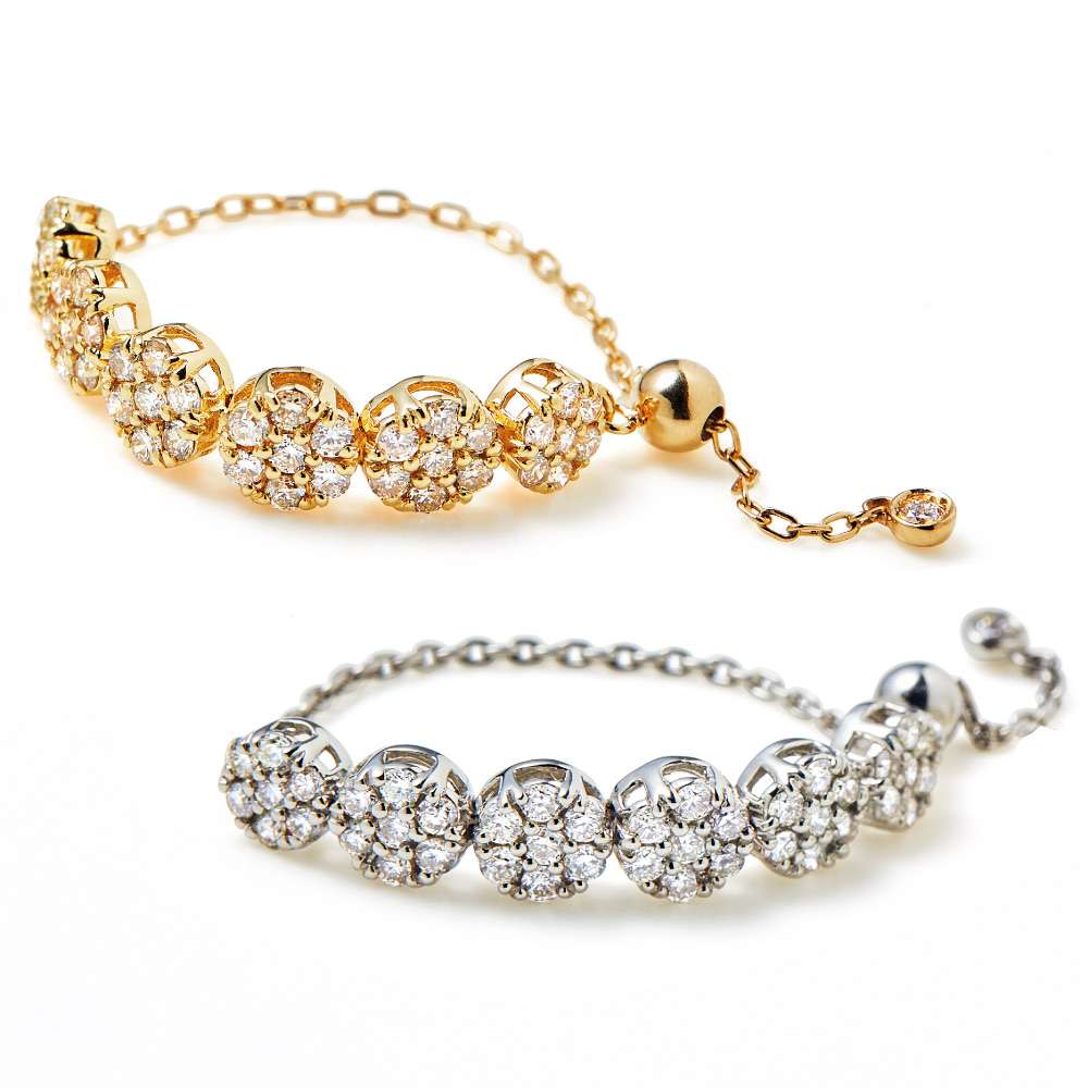 Pt/K18 0.4ctダイヤ チェーンリング 通販 - ディノス