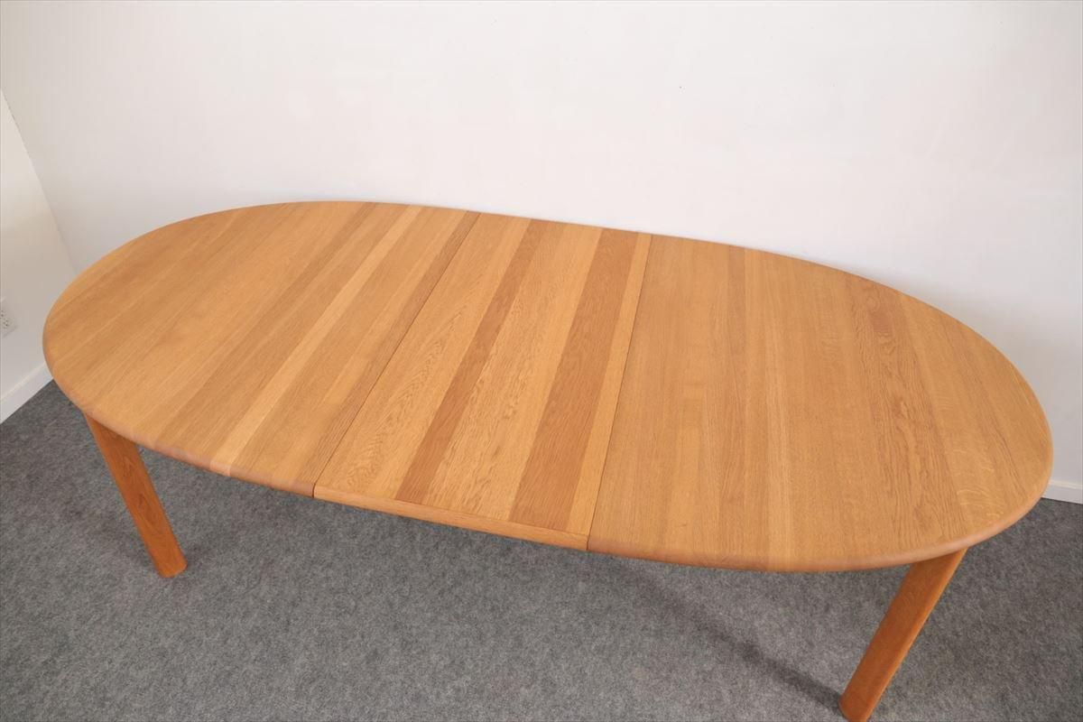 Skovby/楕円テーブル（無垢オーク・エクステンション・中板2枚）/173