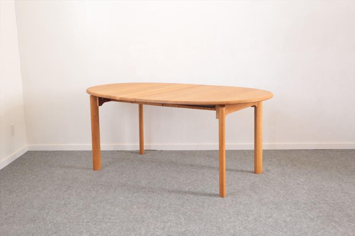 Skovby/楕円テーブル（無垢オーク・エクステンション・中板2枚）/173