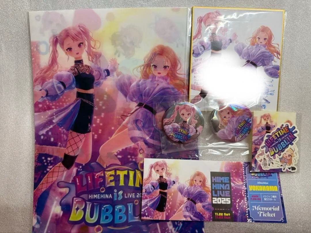 ヒメヒナ　himehina 2025年ライブ 特典グッズ　セット　缶バッジ　色紙 HIMEHINA LIVE 2025『LIFETIME is BUBBLIN』のライブグッズを期間限定